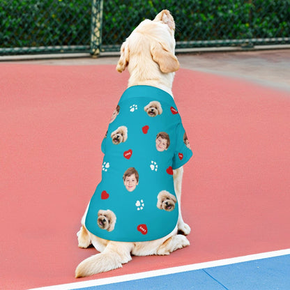 Custom Face Pet Shirt Heart Paws Pet Costume-WEPRINTME-6