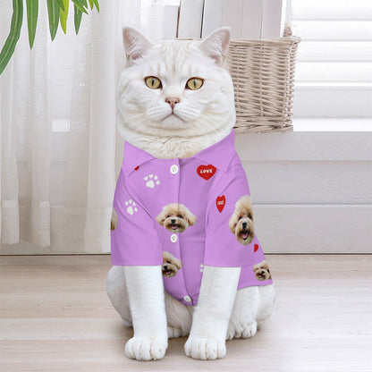 Custom Face Pet Shirt Heart Paws Pet Costume-WEPRINTME-7
