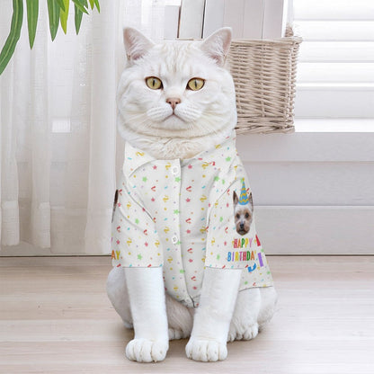 Custom Face Pet Shirt and Scarf Birthday Pet Costume-WEPRINTME-3