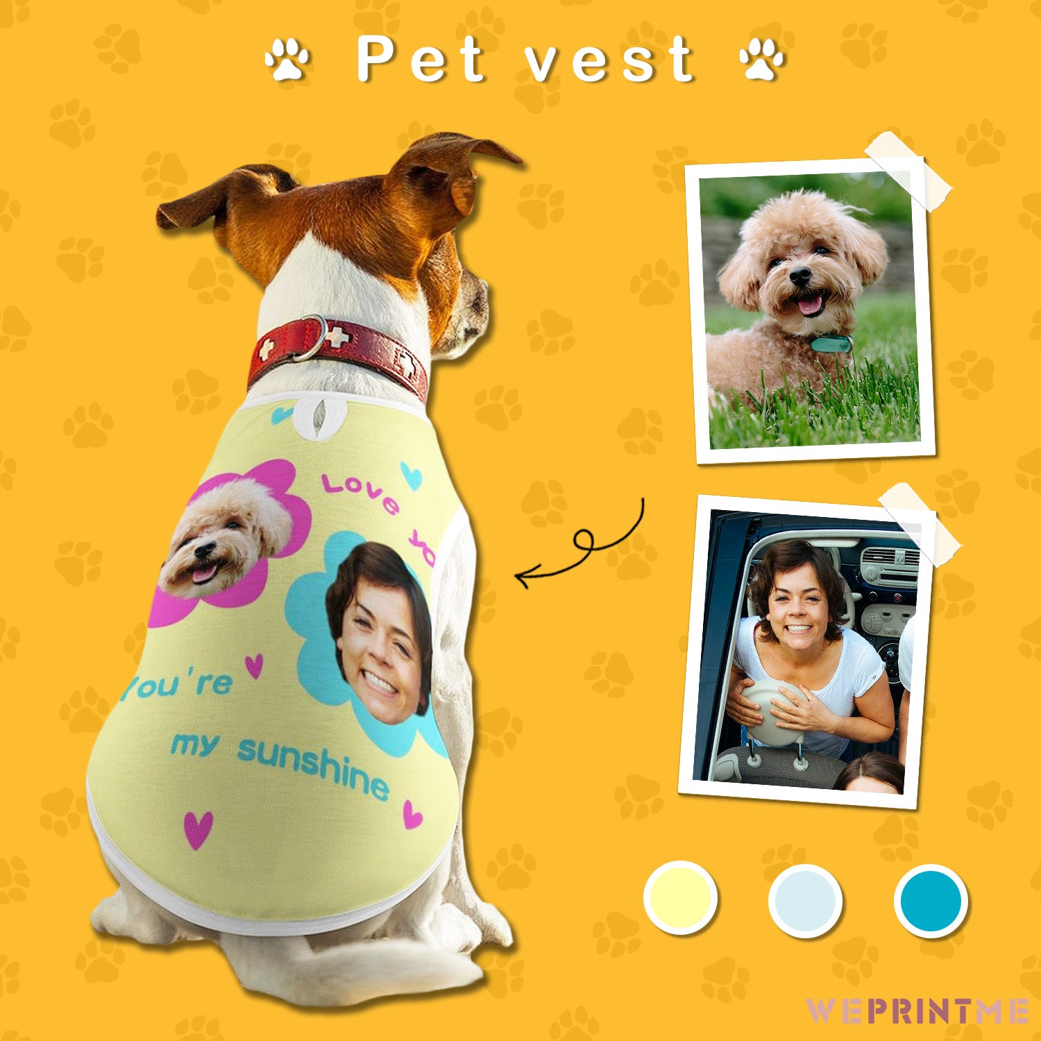 Custom Face Pet Vest My Sunshine Pet Costume-WEPRINTME-1