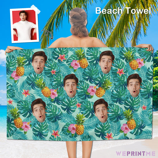 Custom Face Pineapple Beach Towel-WEPRINTME-1