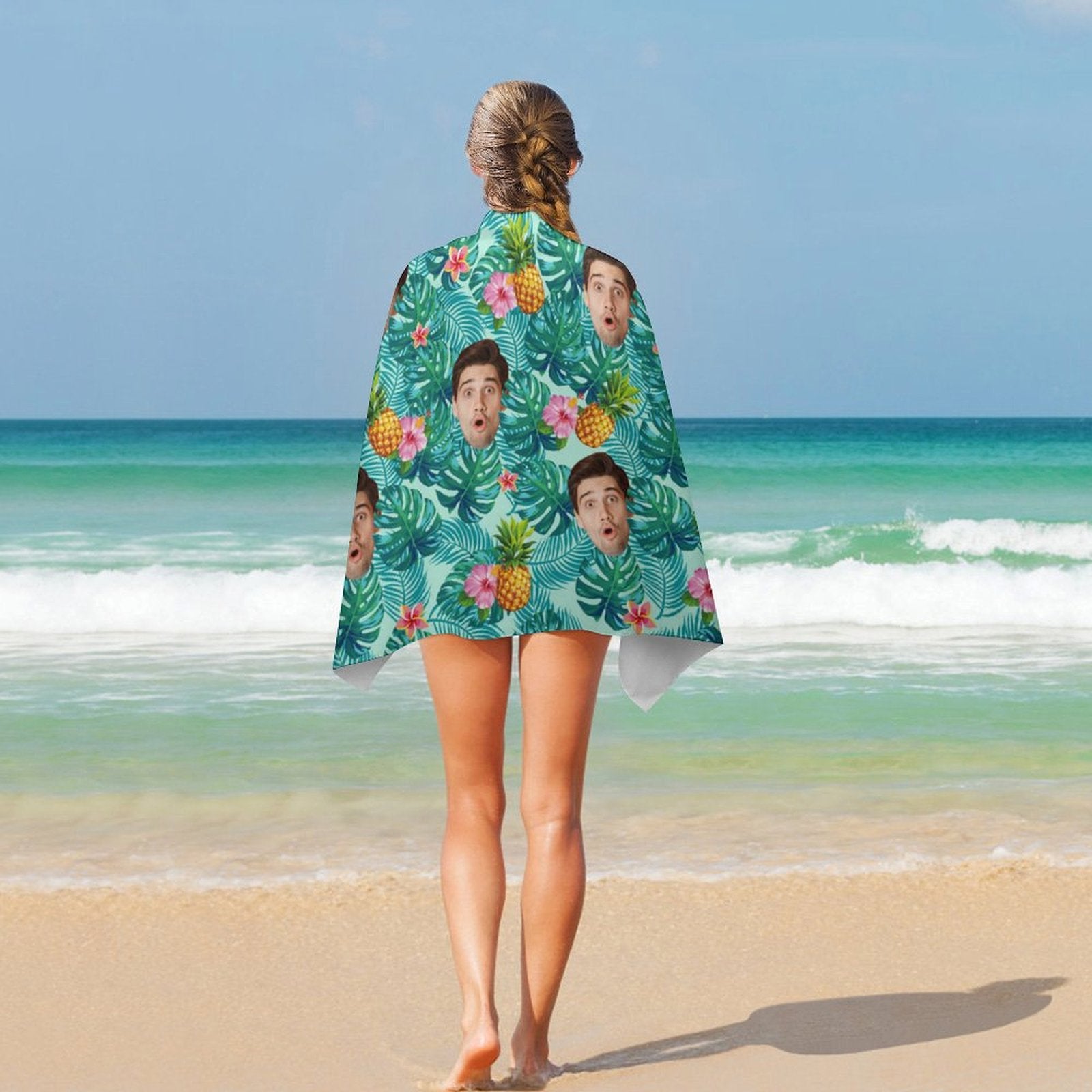 Custom Face Pineapple Beach Towel-WEPRINTME-2