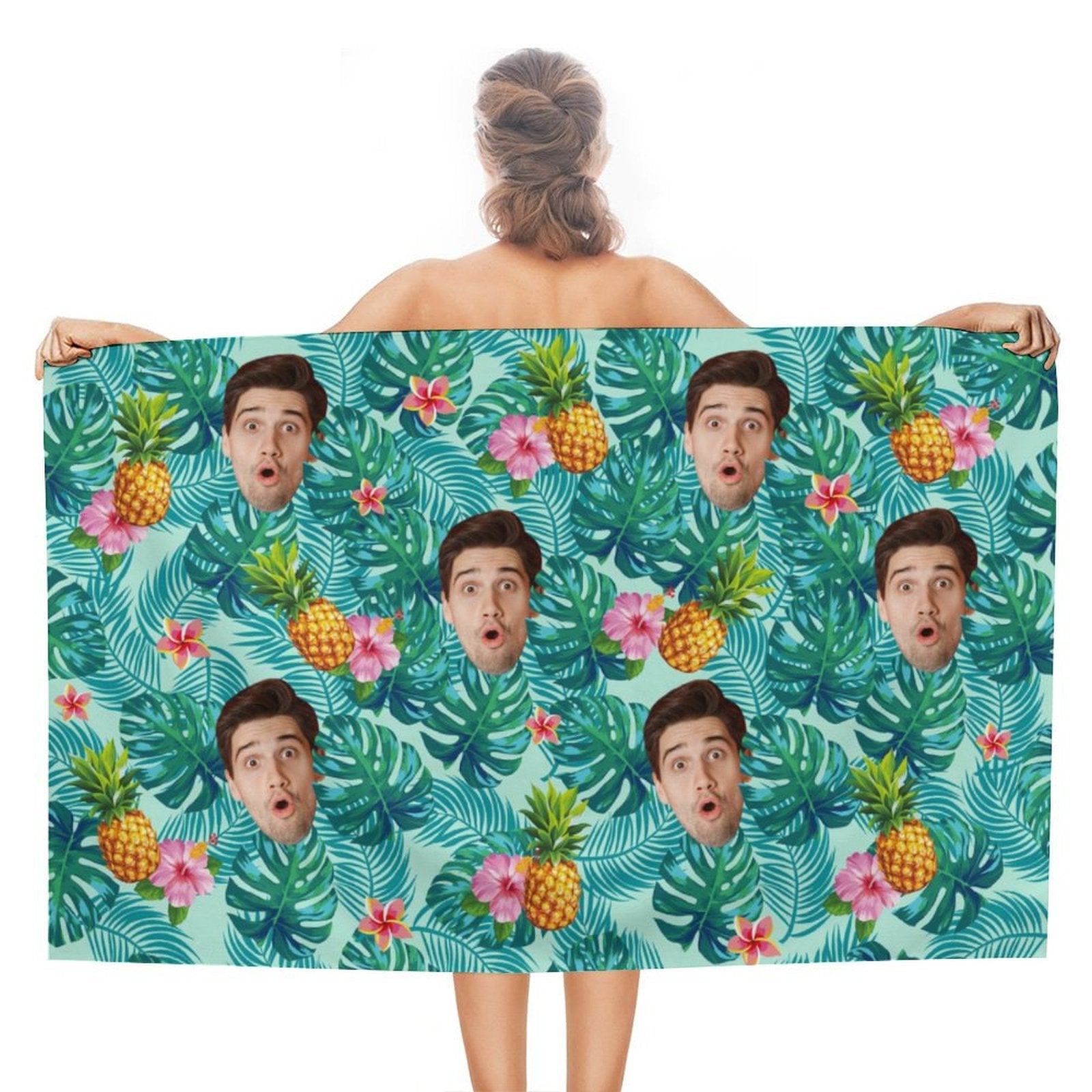 Custom Face Pineapple Beach Towel-WEPRINTME-4