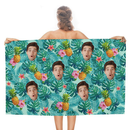 Custom Face Pineapple Beach Towel-WEPRINTME-4
