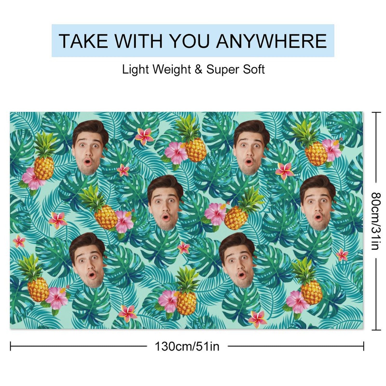 Custom Face Pineapple Beach Towel-WEPRINTME-5
