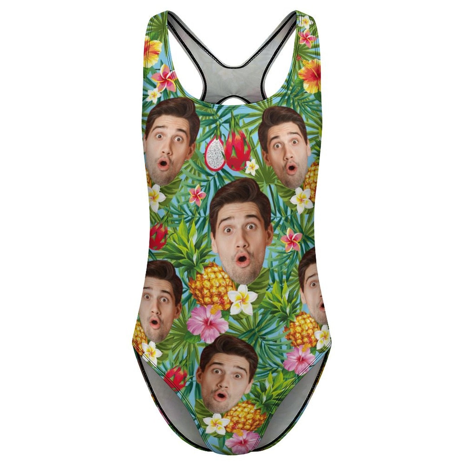 Custom Face Pineapple Women's One-Piece Swimsuit-WEPRINTME-4