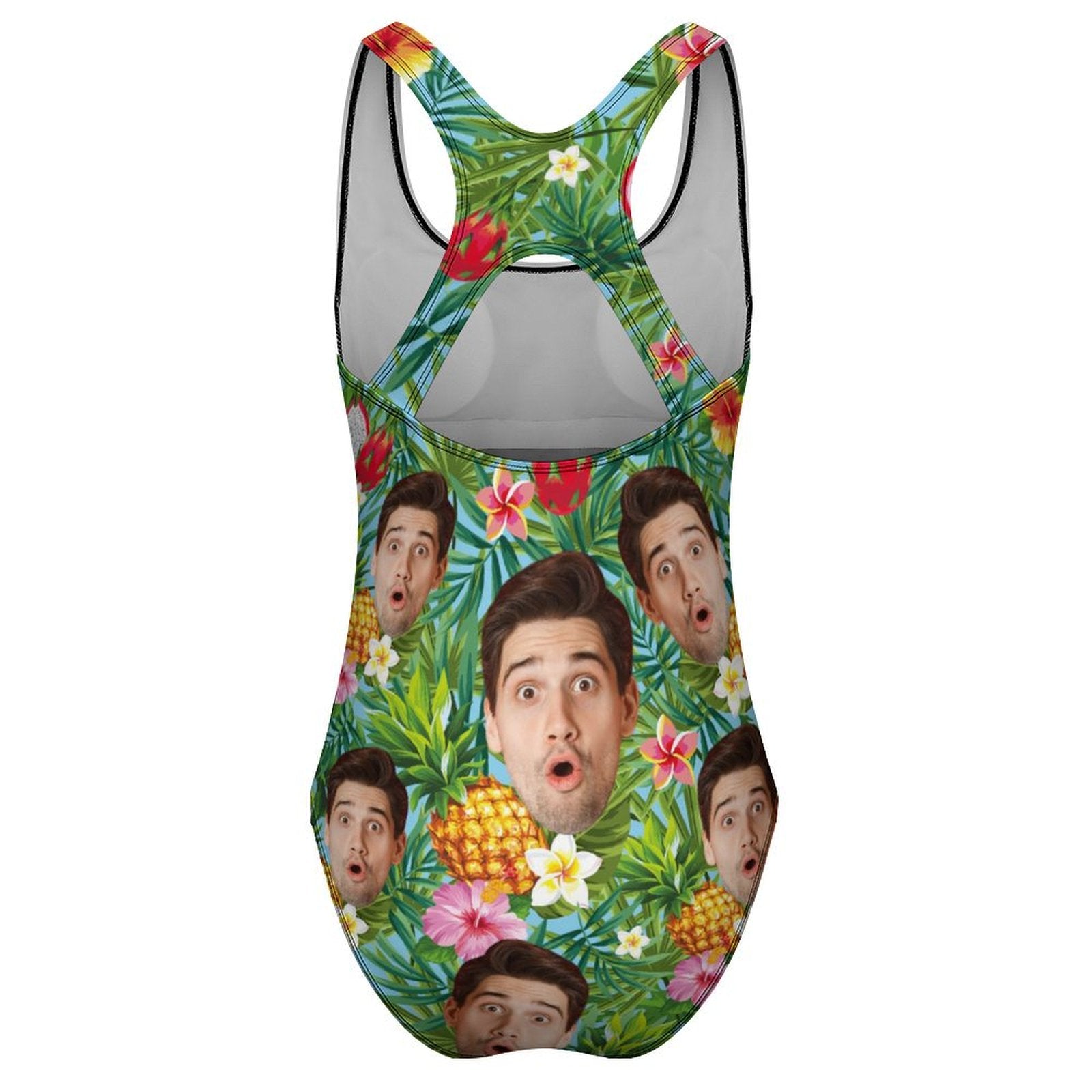 Custom Face Pineapple Women's One-Piece Swimsuit-WEPRINTME-5