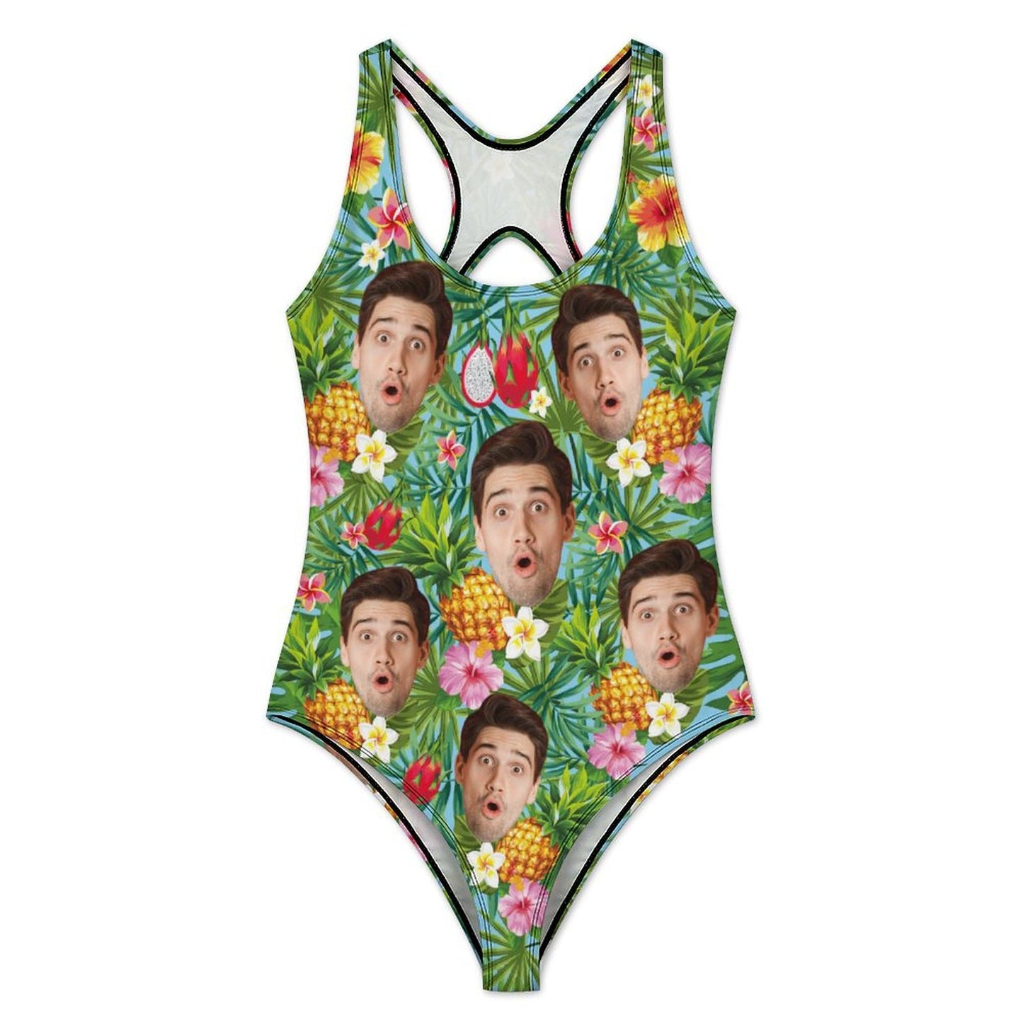 Custom Face Pineapple Women's One-Piece Swimsuit-WEPRINTME-6