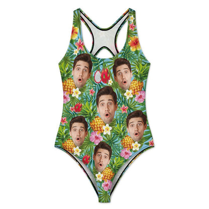 Custom Face Pineapple Women's One-Piece Swimsuit-WEPRINTME-6