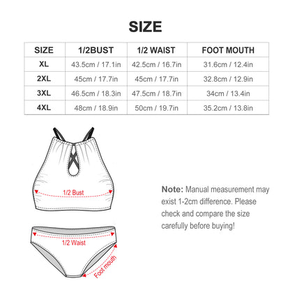 Custom Face Plus Size Halter Tankini-WEPRINTME-Size Chart