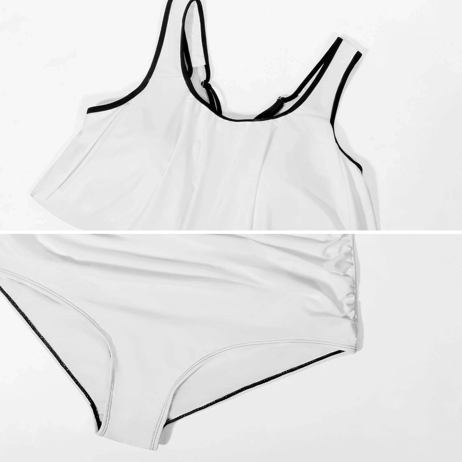 Custom Face Plus Size Ruffle Tankini-WEPRINTME-Details
