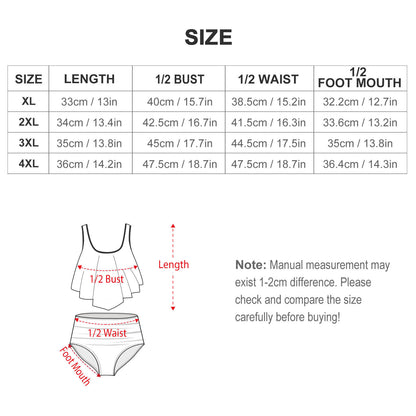 Custom Face Plus Size Ruffle Tankini-WEPRINTME-Size Chart