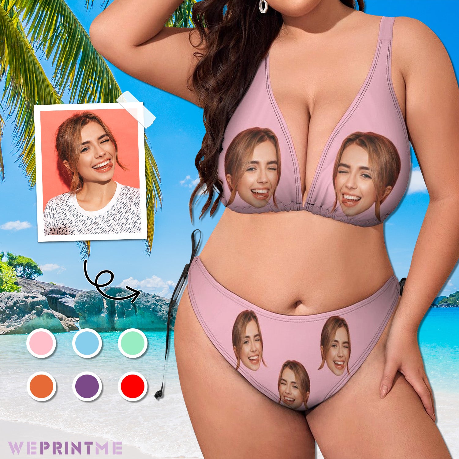 Custom Face Plus Size Swimwear-WEPRINTME-1