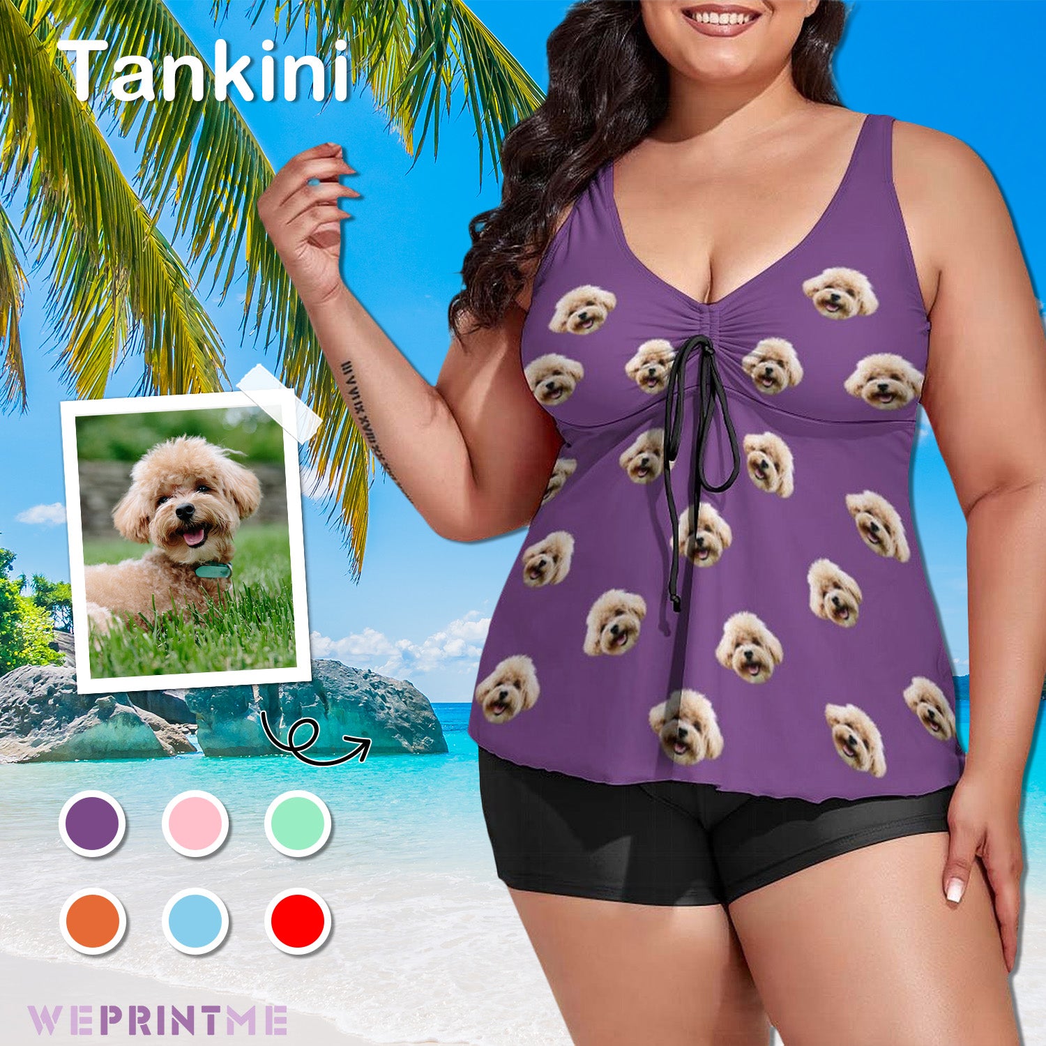 Custom Face Plus Size Tankini-WEPRINTME-1