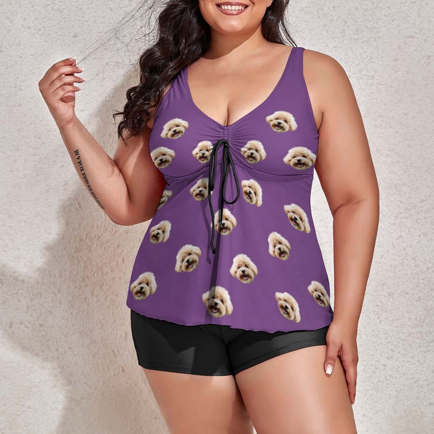 Custom Face Plus Size Tankini-WEPRINTME-2