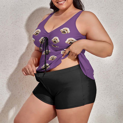 Custom Face Plus Size Tankini-WEPRINTME-3
