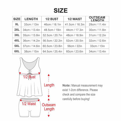 Custom Face Plus Size Tankini-WEPRINTME-Size Chart