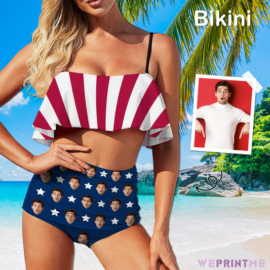 Custom Face Ruffle Bikini-WEPRINTME-1