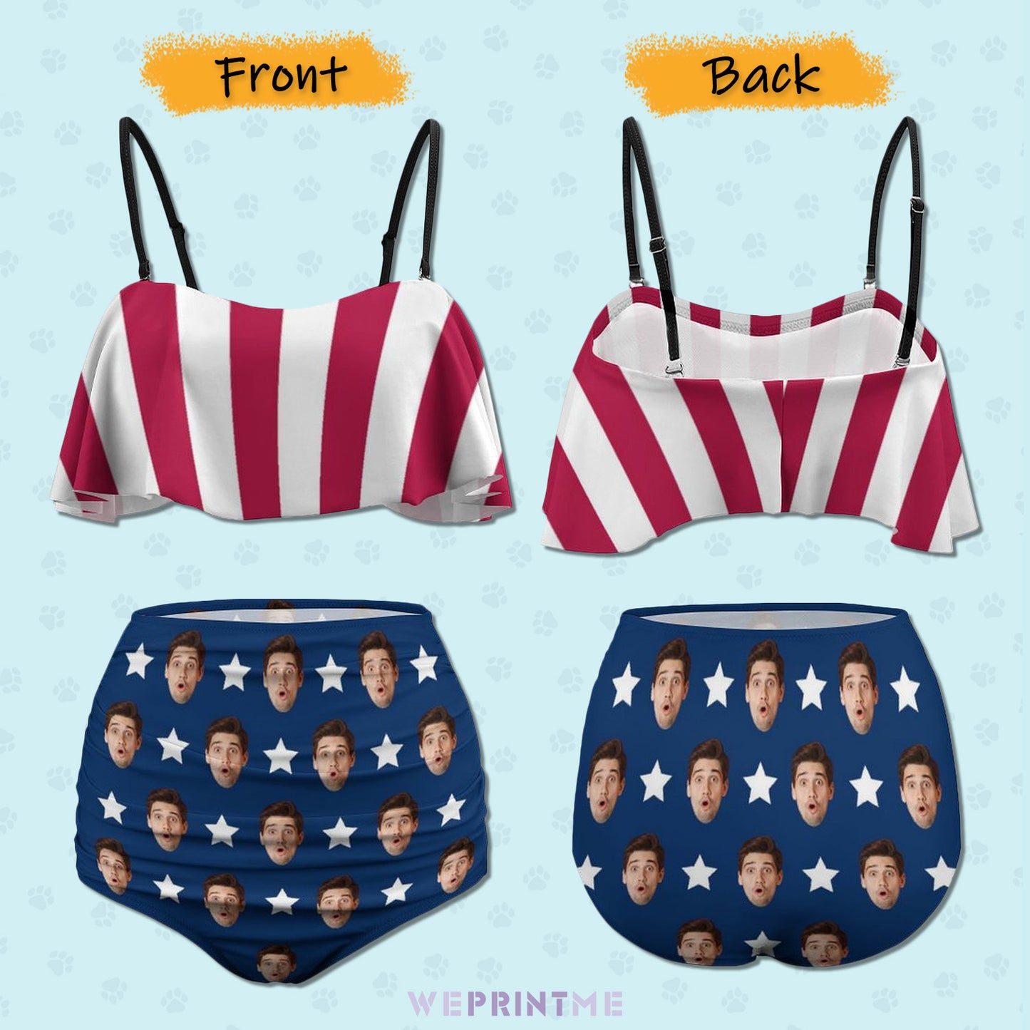 Custom Face Ruffle Bikini-WEPRINTME-5