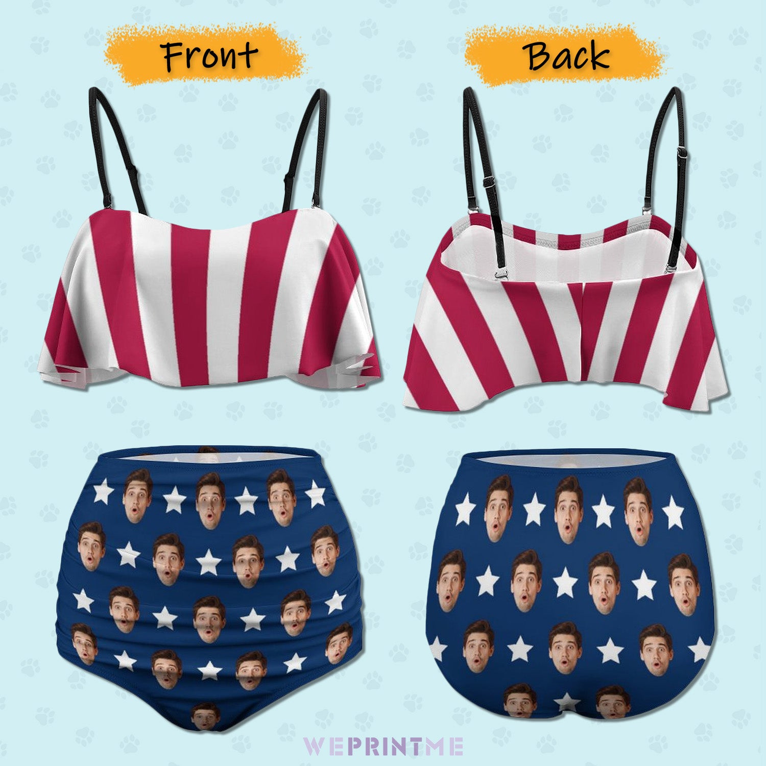 Custom Face Ruffle Bikini-WEPRINTME-5