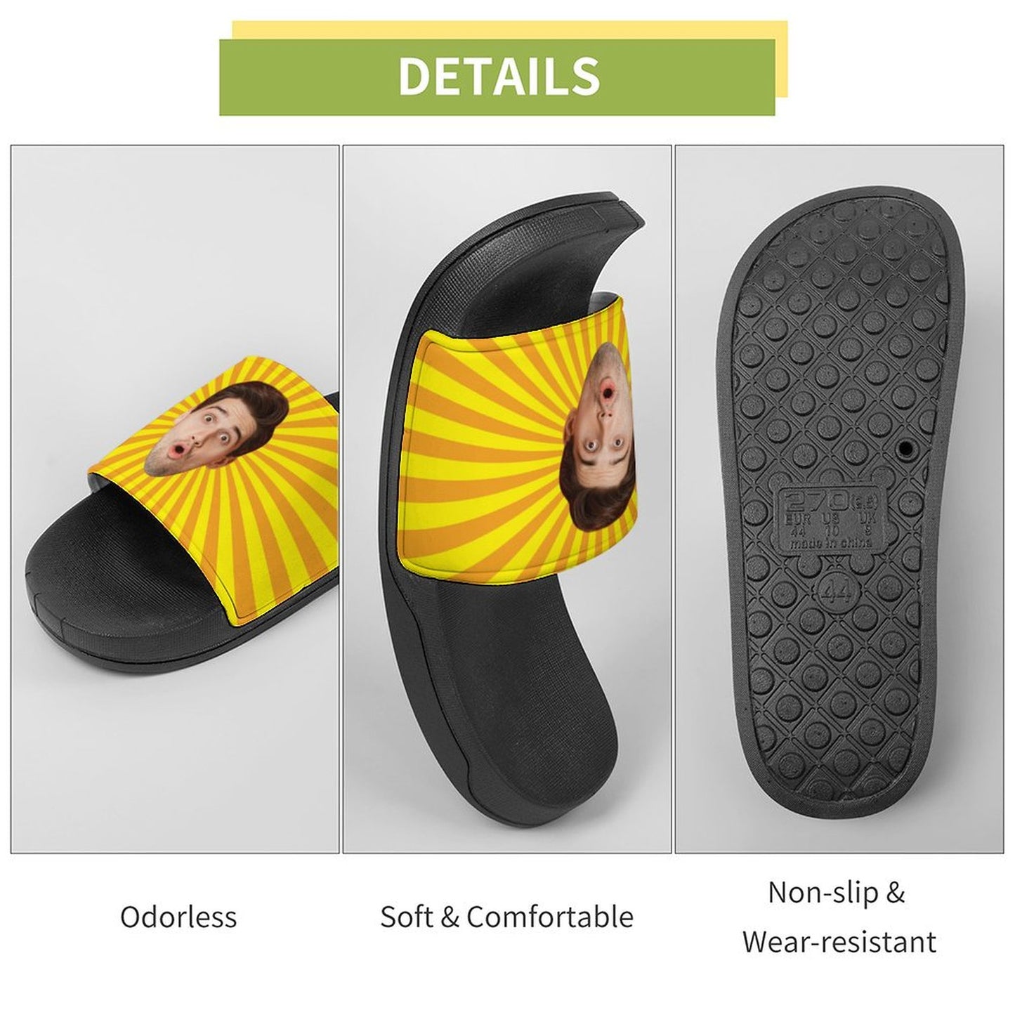 Custom Face Shine PVC Home Slippers-WEPRINTME-4