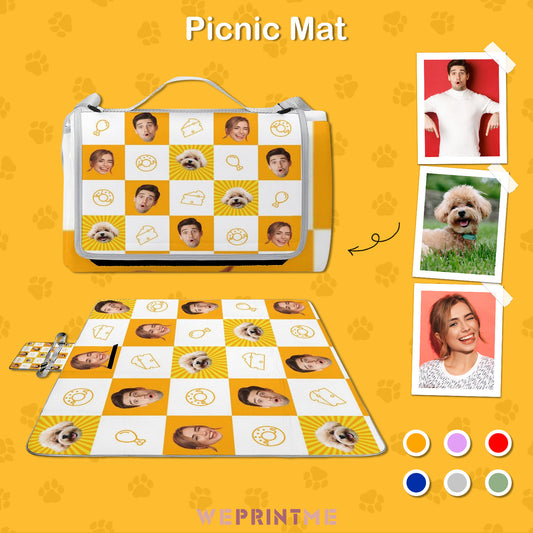 Custom Face Square Picnic Mat-WEPRINTME-1