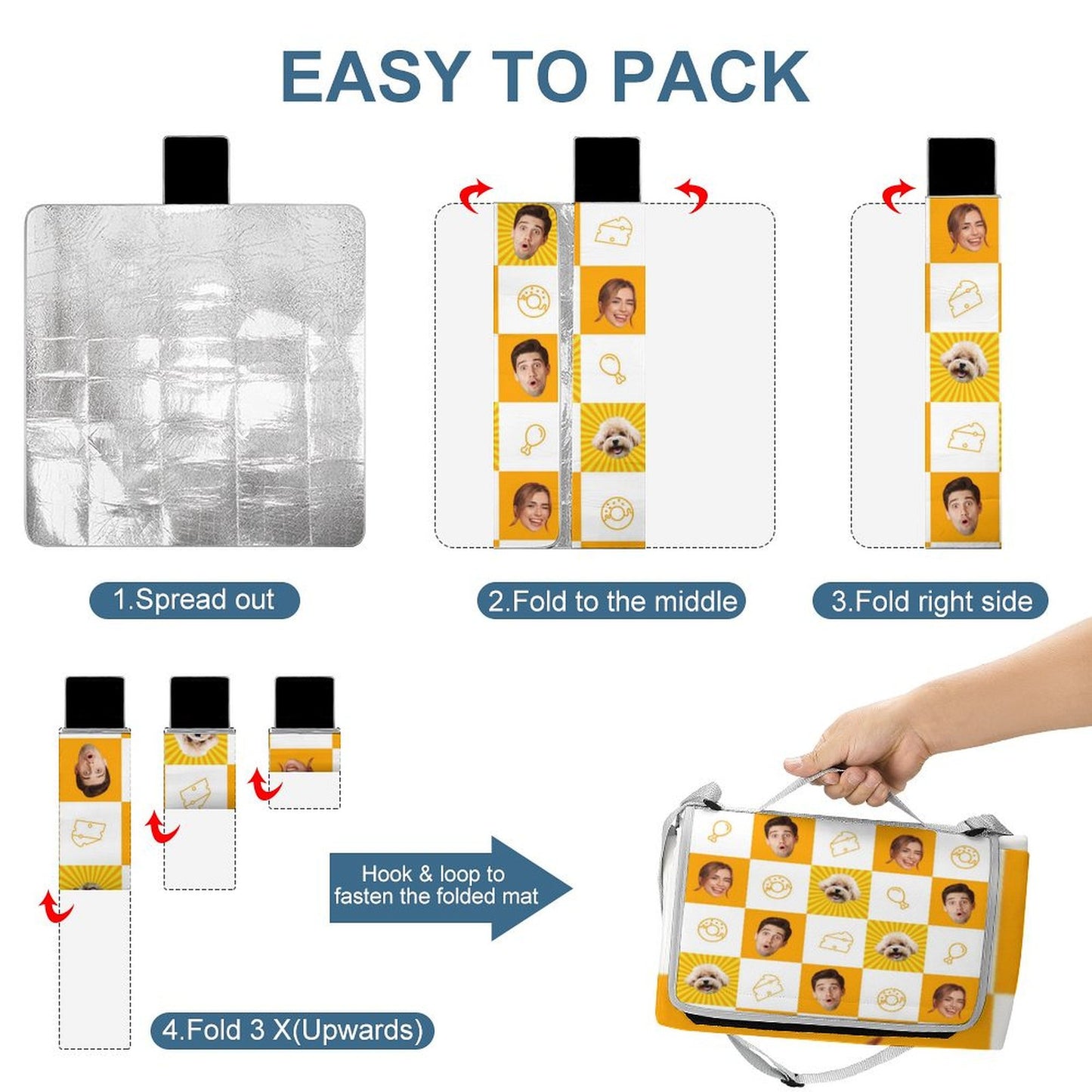 Custom Face Square Picnic Mat-WEPRINTME-5