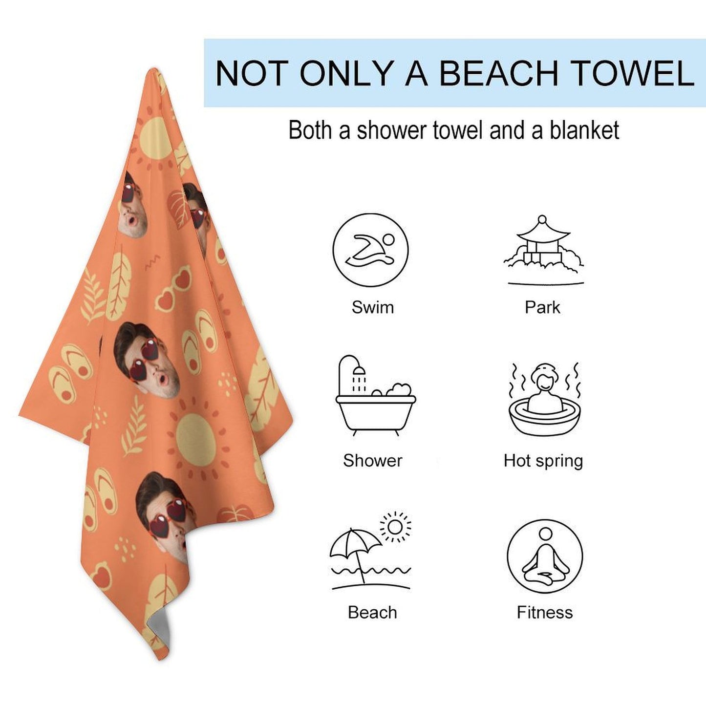 Custom Face Summer Beach Towel-WEPRINTME-5