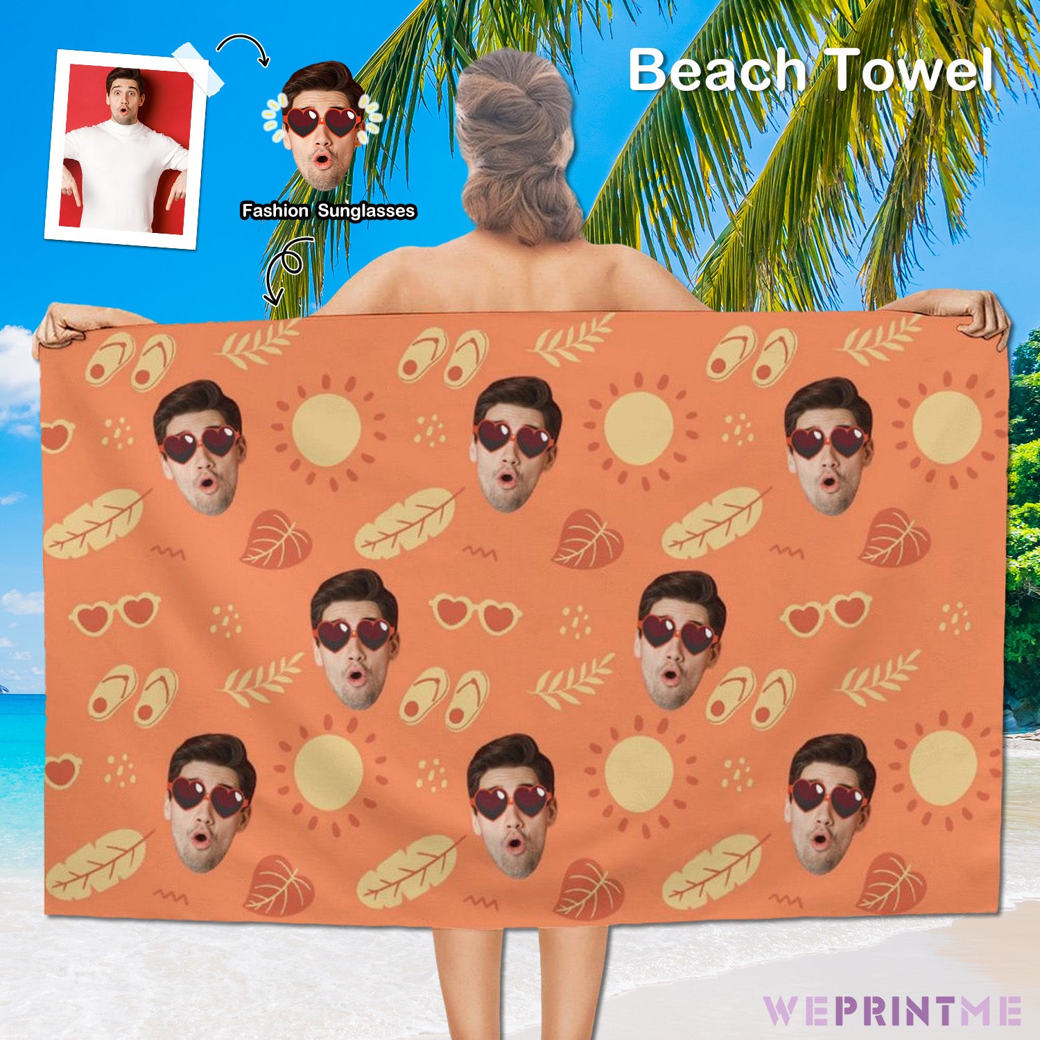 Custom Face Summer Beach Towel-WEPRINTME