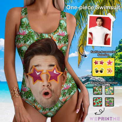 Custom Face Summer Big Face Women's One-Piece Swimsuit-WEPRINTME-1