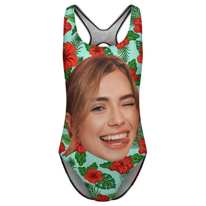 Custom Face Summer Big Face Women's One-Piece Swimsuit-WEPRINTME-13