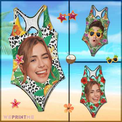 Custom Face Summer Big Face Women's One-Piece Swimsuit-WEPRINTME-2