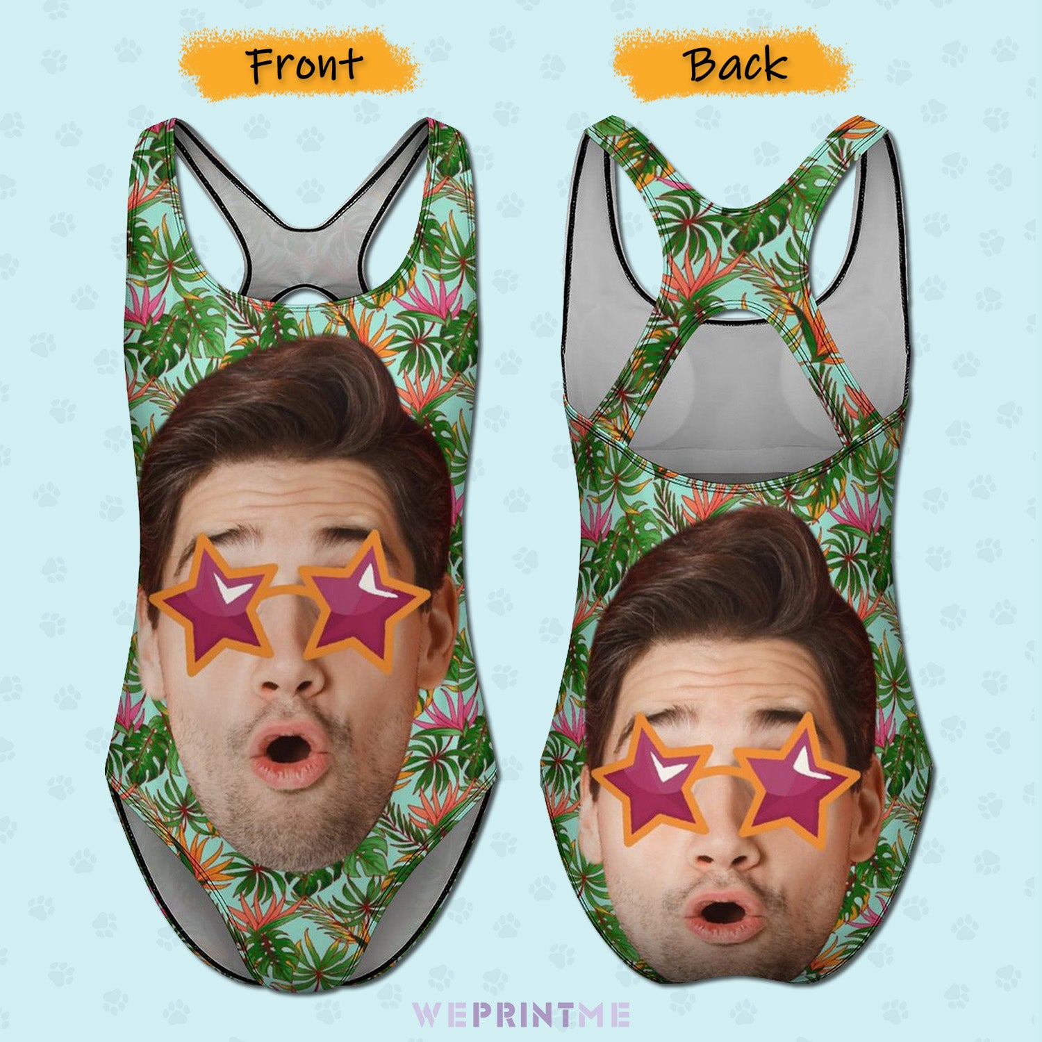 Custom Face Summer Big Face Women's One-Piece Swimsuit-WEPRINTME-4