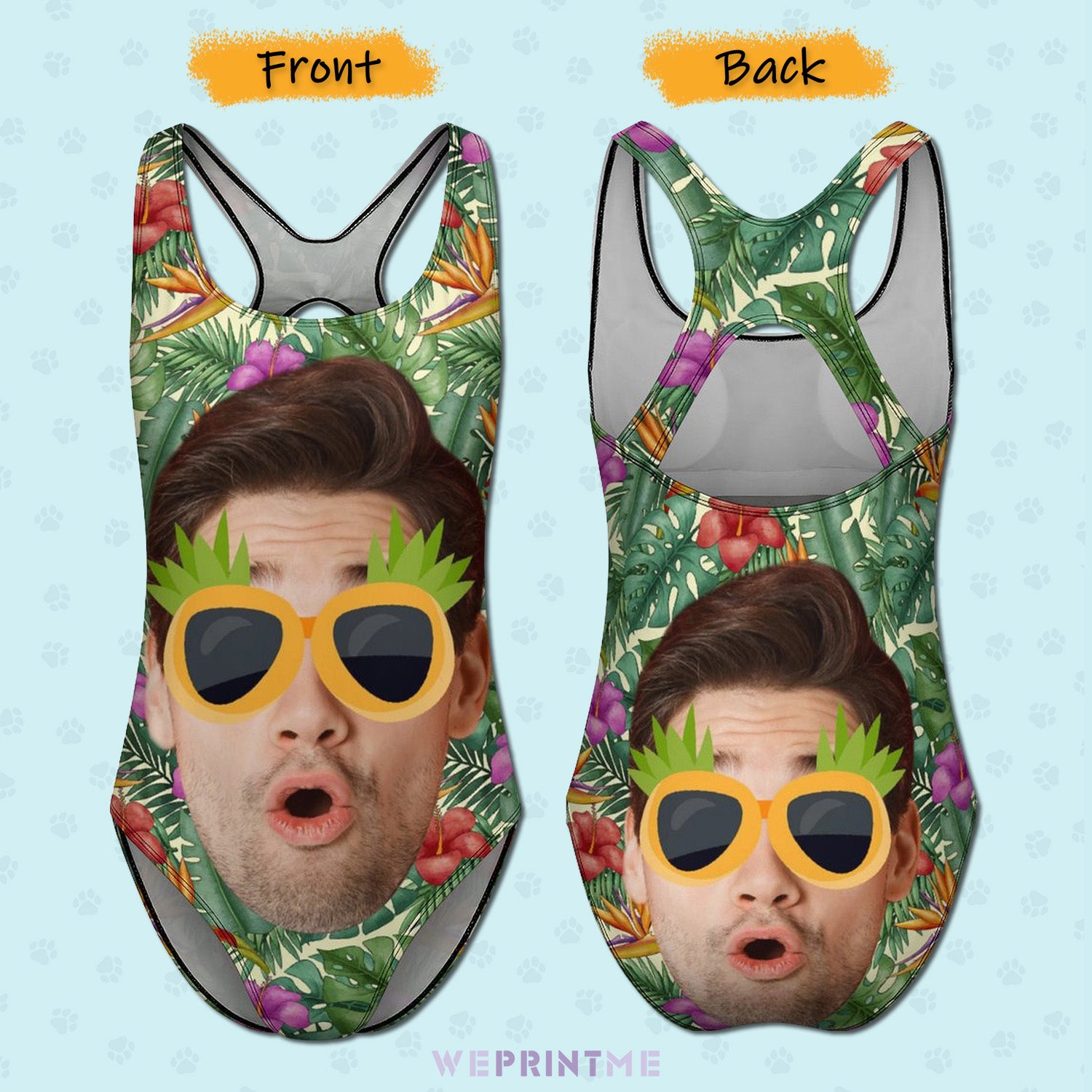 Custom Face Summer Big Face Women's One-Piece Swimsuit-WEPRINTME-8