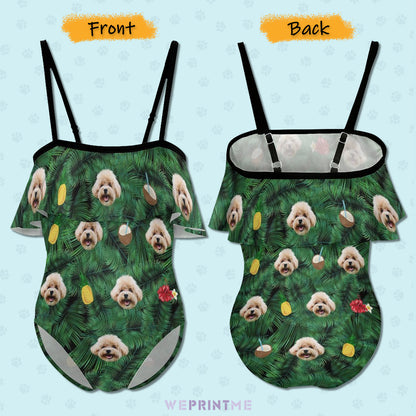 Custom Face Summer Girls Swimwear Matching Pet Bandana-WEPRINTME-2