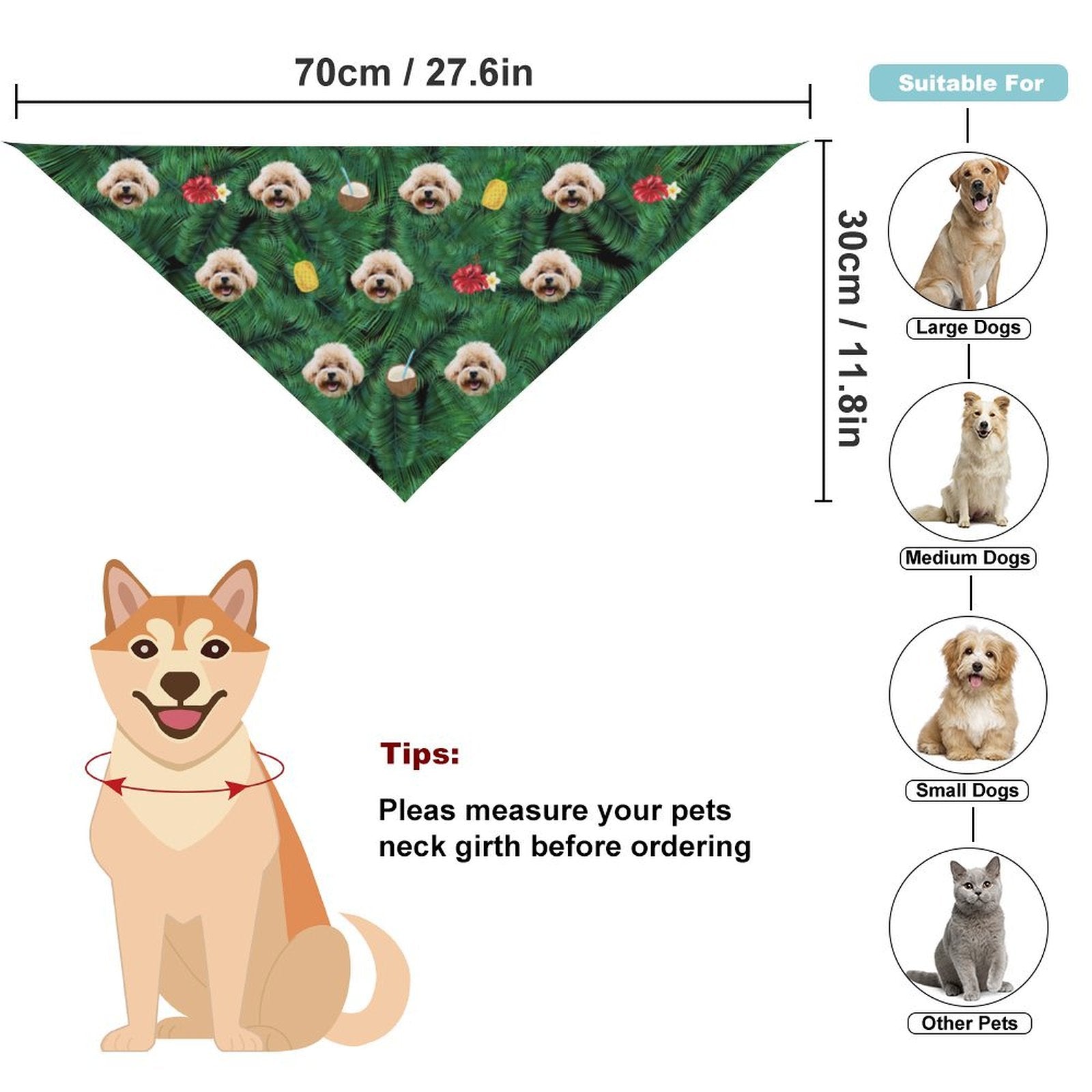 Custom Face Summer Girls Swimwear Matching Pet Bandana-WEPRINTME-9