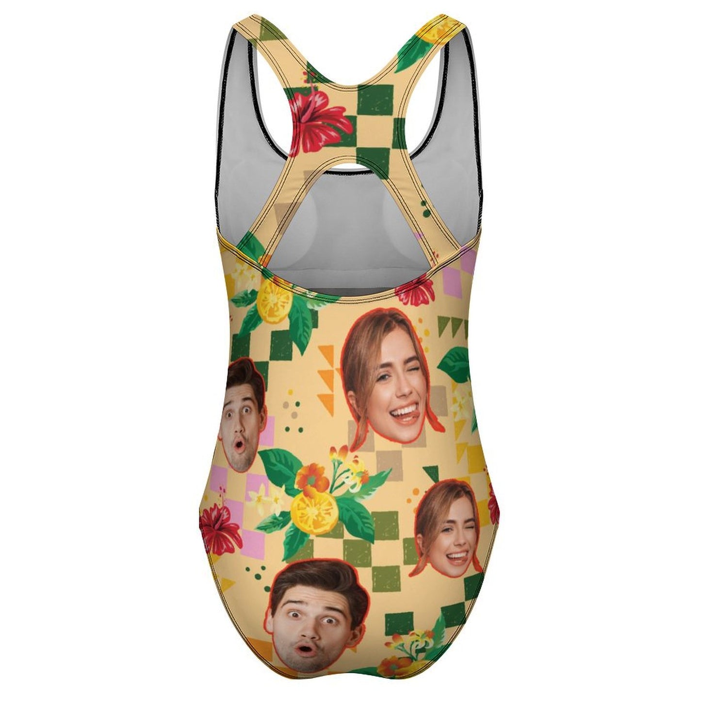 Custom Face Summer Mosaic Women's One-Piece Swimsuit-WEPRINTME-5