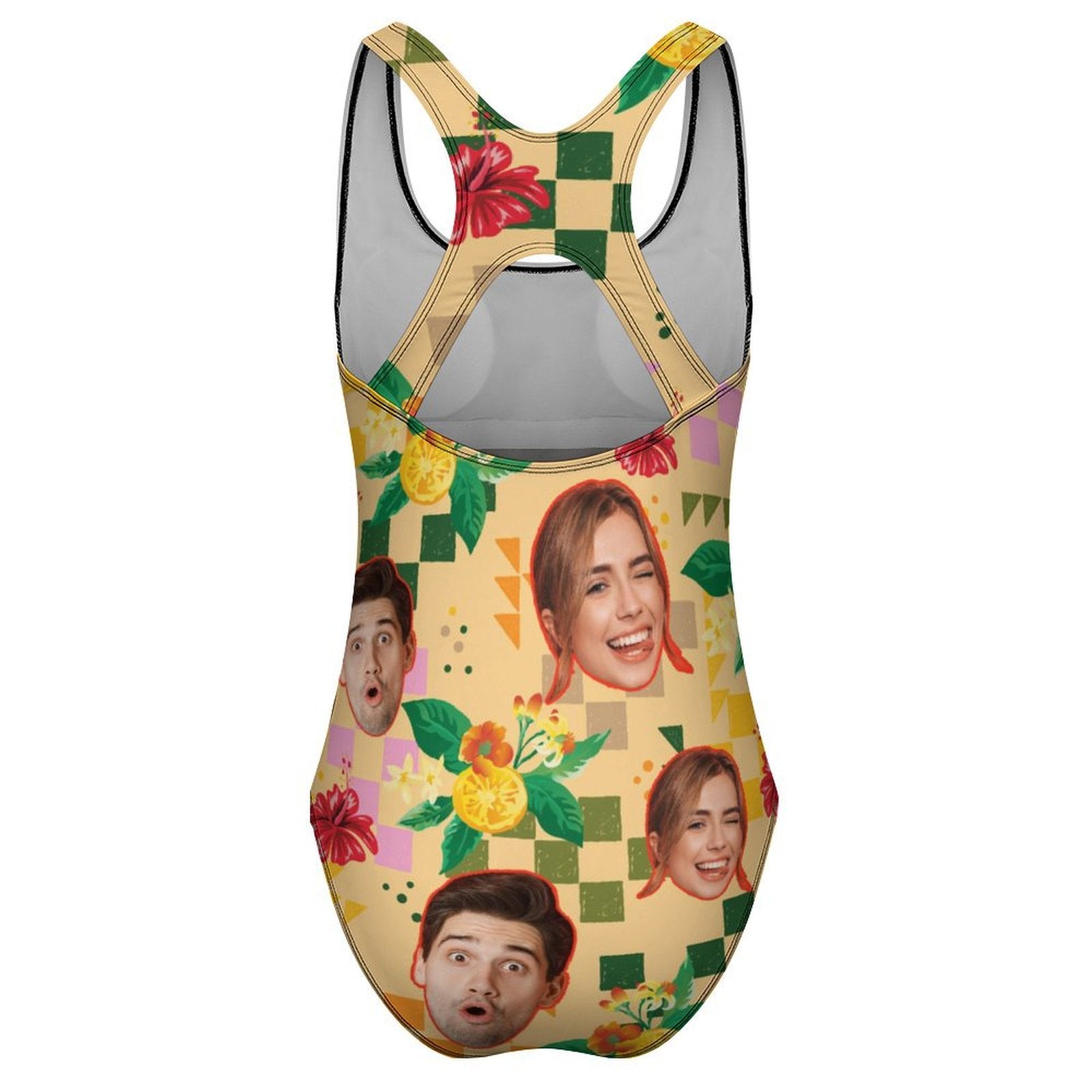 Custom Face Summer Mosaic Women's One-Piece Swimsuit-WEPRINTME-5