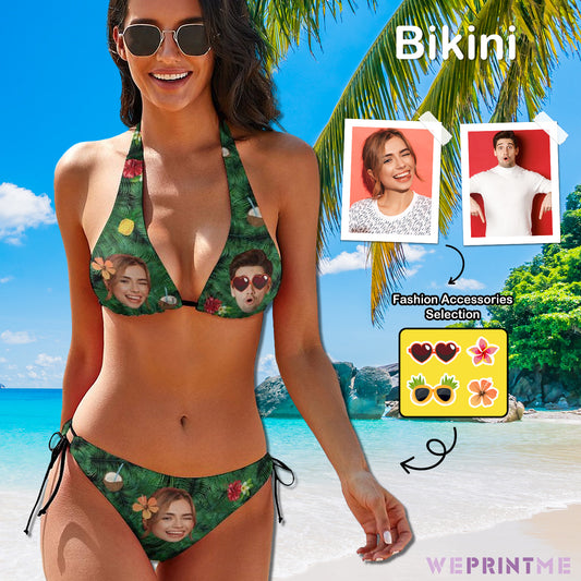 Custom Face Summer String Bikini-WEPRINTME-1