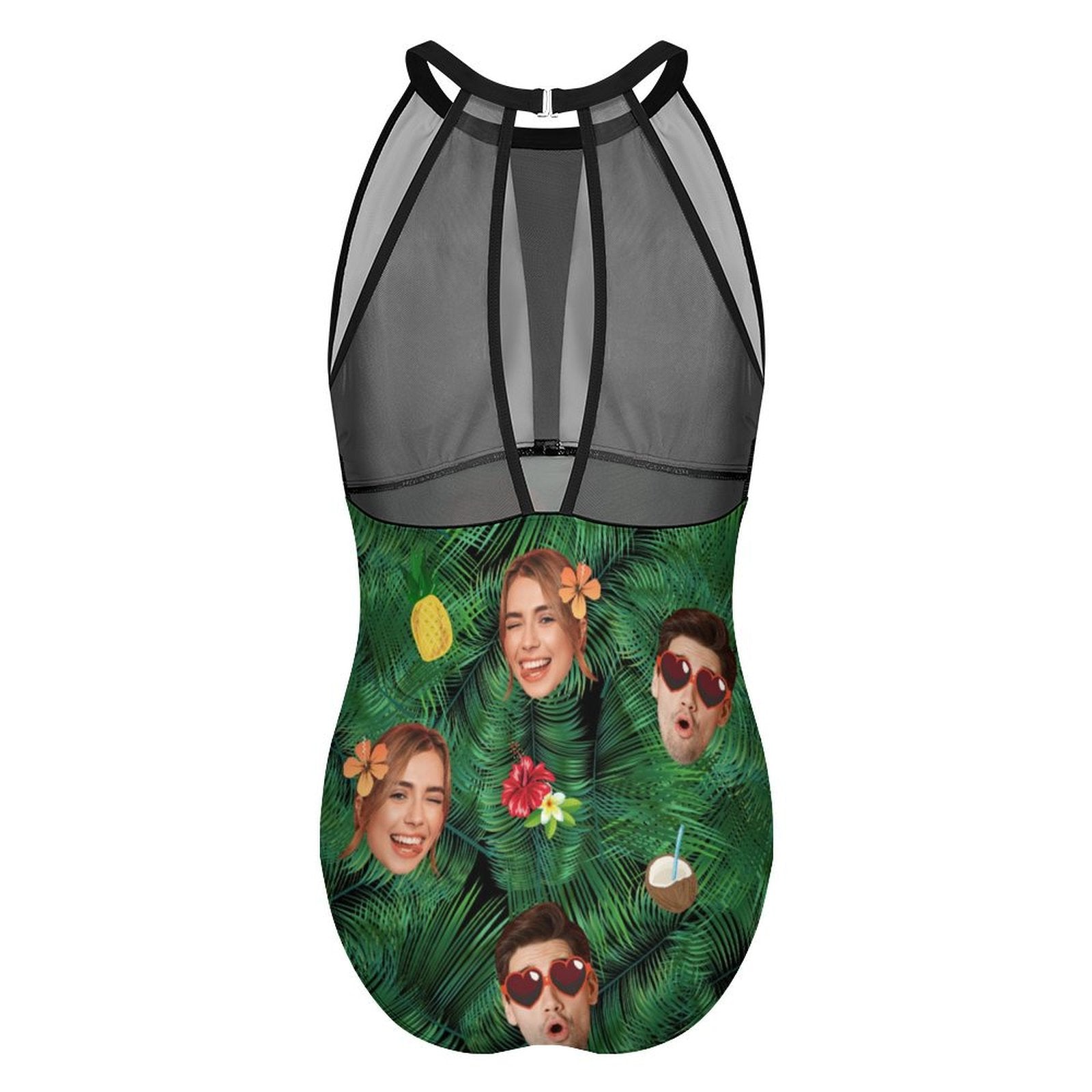 Custom Face Summer Women's Hollow One-Piece Swimsuit-WEPRINTME-4