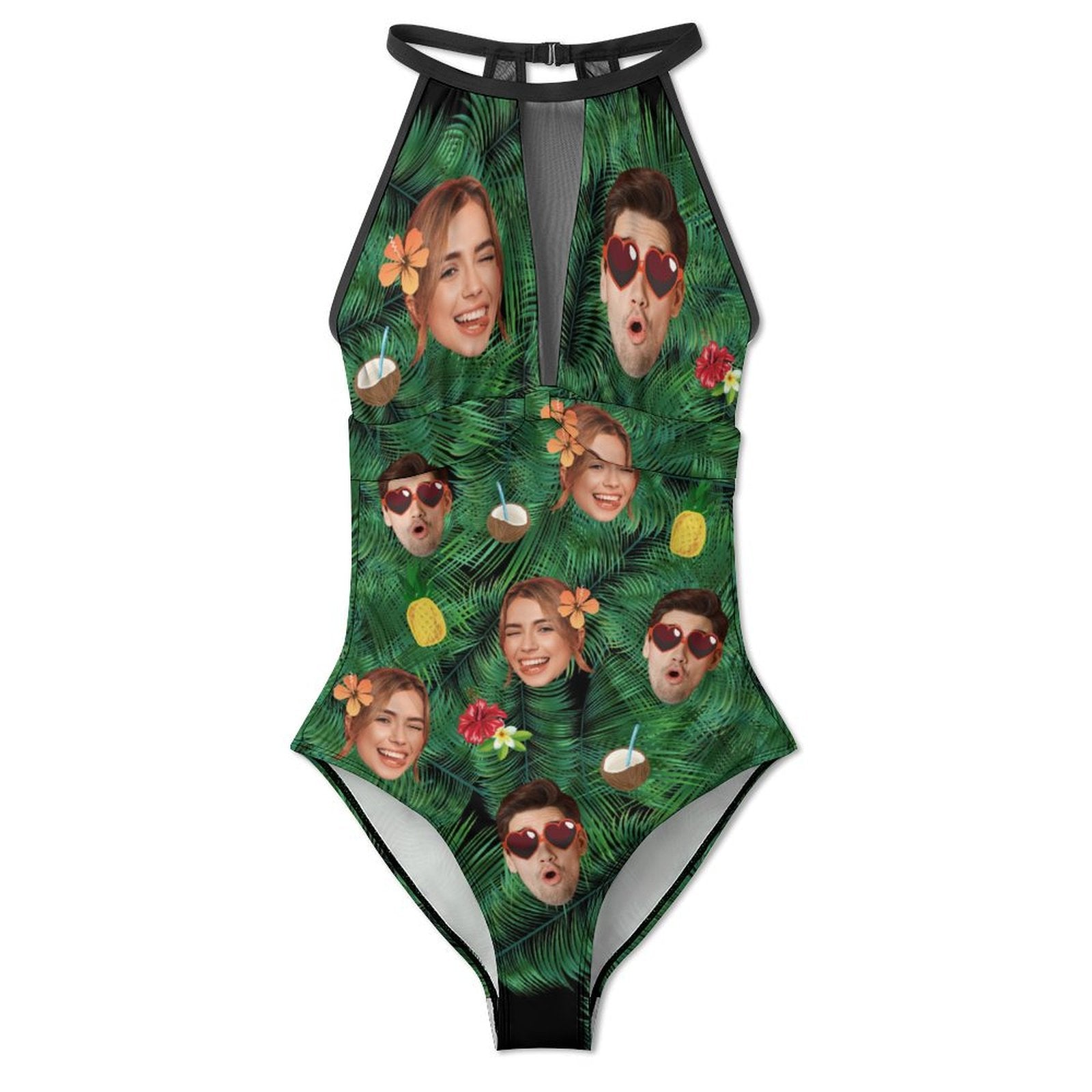 Custom Face Summer Women's Hollow One-Piece Swimsuit-WEPRINTME-5