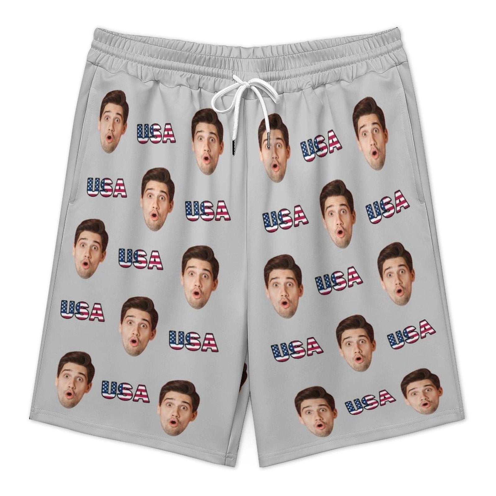 Custom Face USA Men's Short Sweatpants-WEPRINTME-4