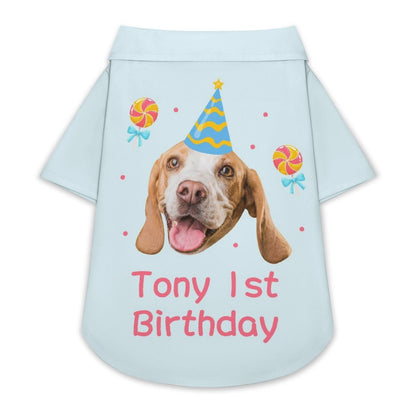 Custom Face and Name Pet Shirt and Scarf Birthday Pet Costume-WEPRINTME-13