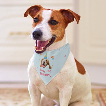 Custom Face and Name Pet Shirt and Scarf Birthday Pet Costume-WEPRINTME-15