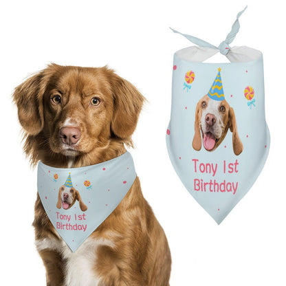 Custom Face and Name Pet Shirt and Scarf Birthday Pet Costume-WEPRINTME-16