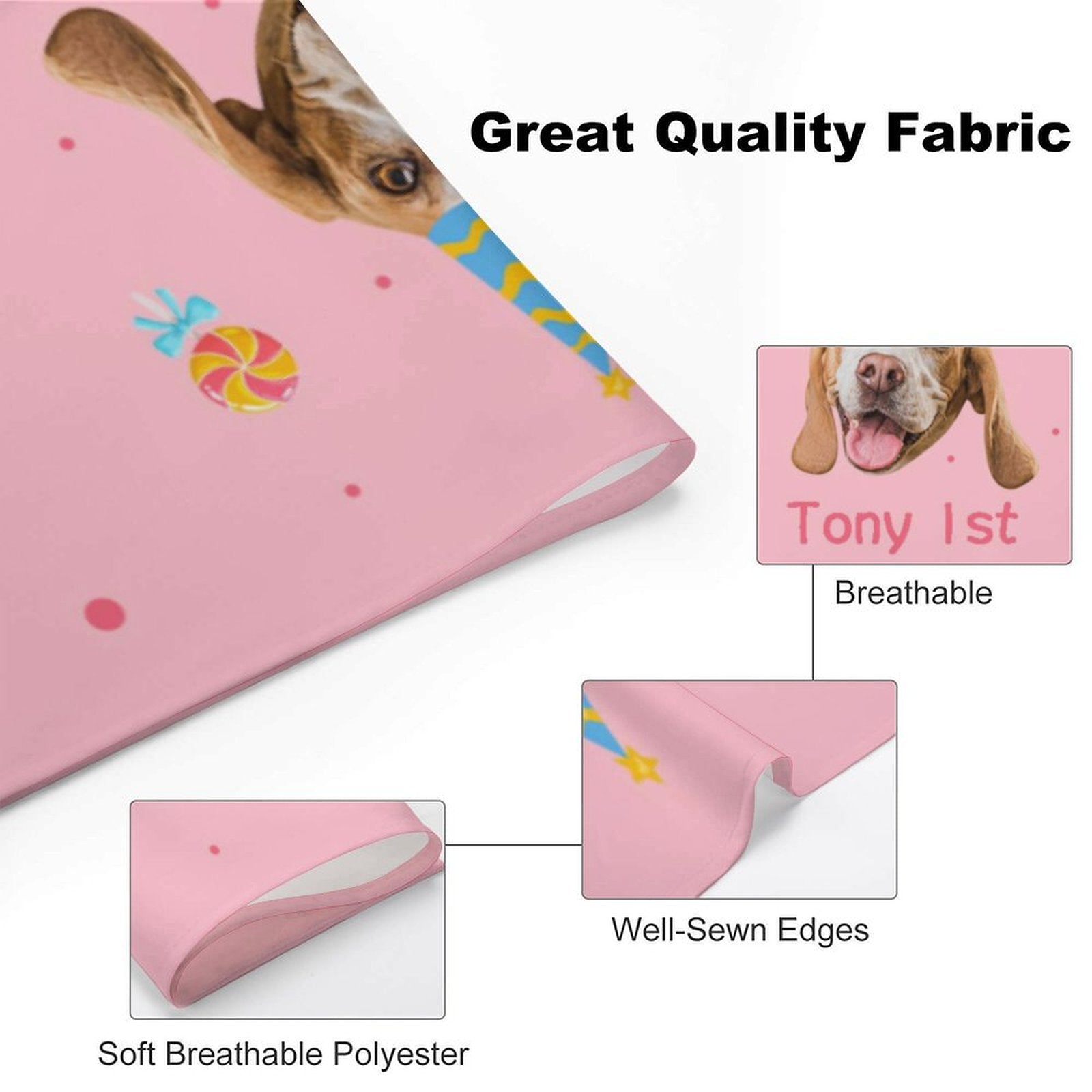 Custom Face and Name Pet Shirt and Scarf Birthday Pet Costume-WEPRINTME-9