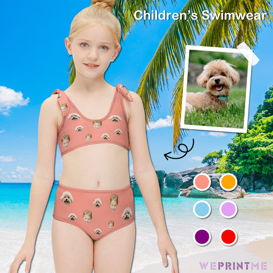 Custom Face with Pet Heart Girls Strappy Swimsuit-WEPRINTME-1