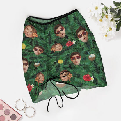 Custom Faces Cool Summer Beach Skirt Blouse Skirt-WEPRINTME-3