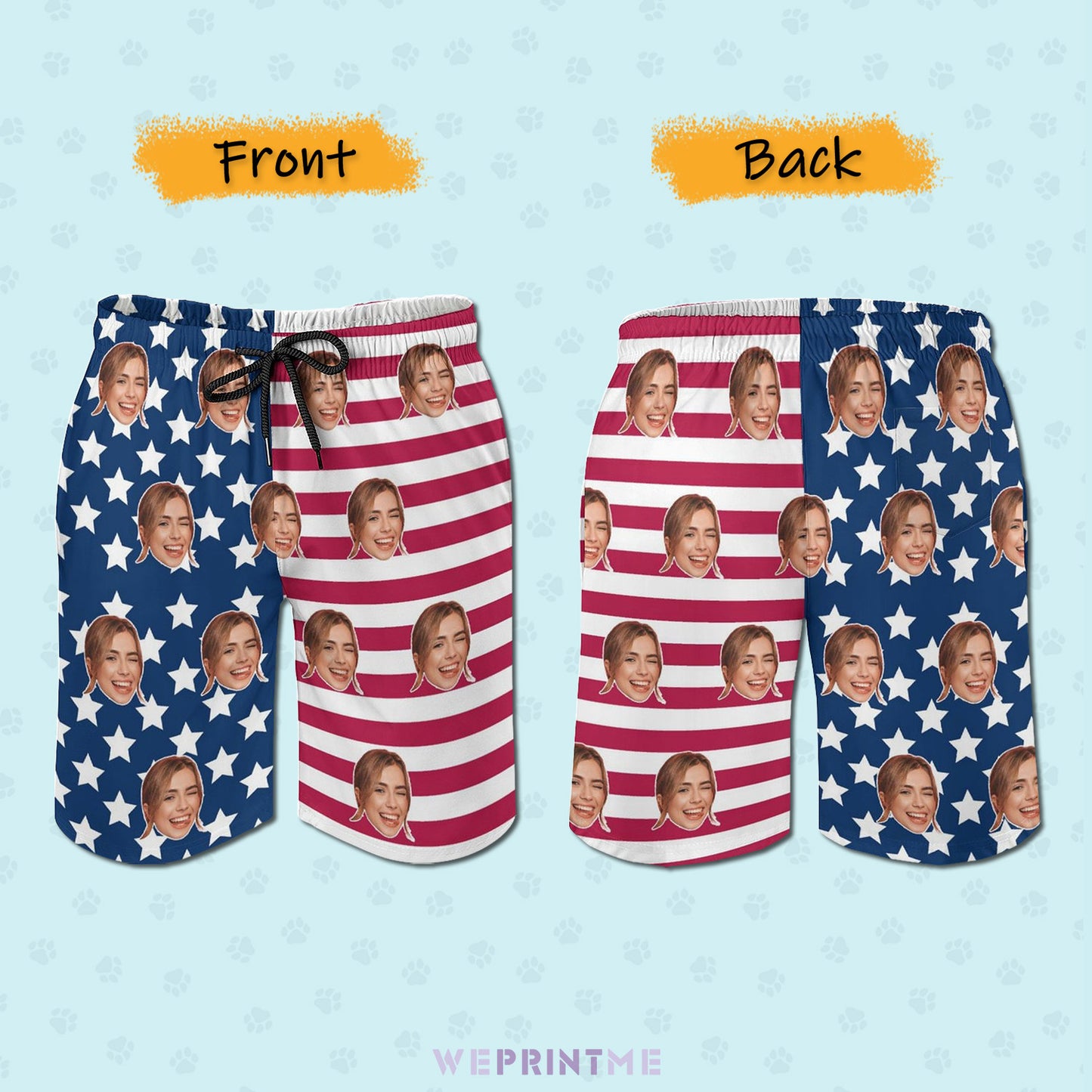 Custom Faces Flag Men's Shorts Shorts-WEPRINTME-2