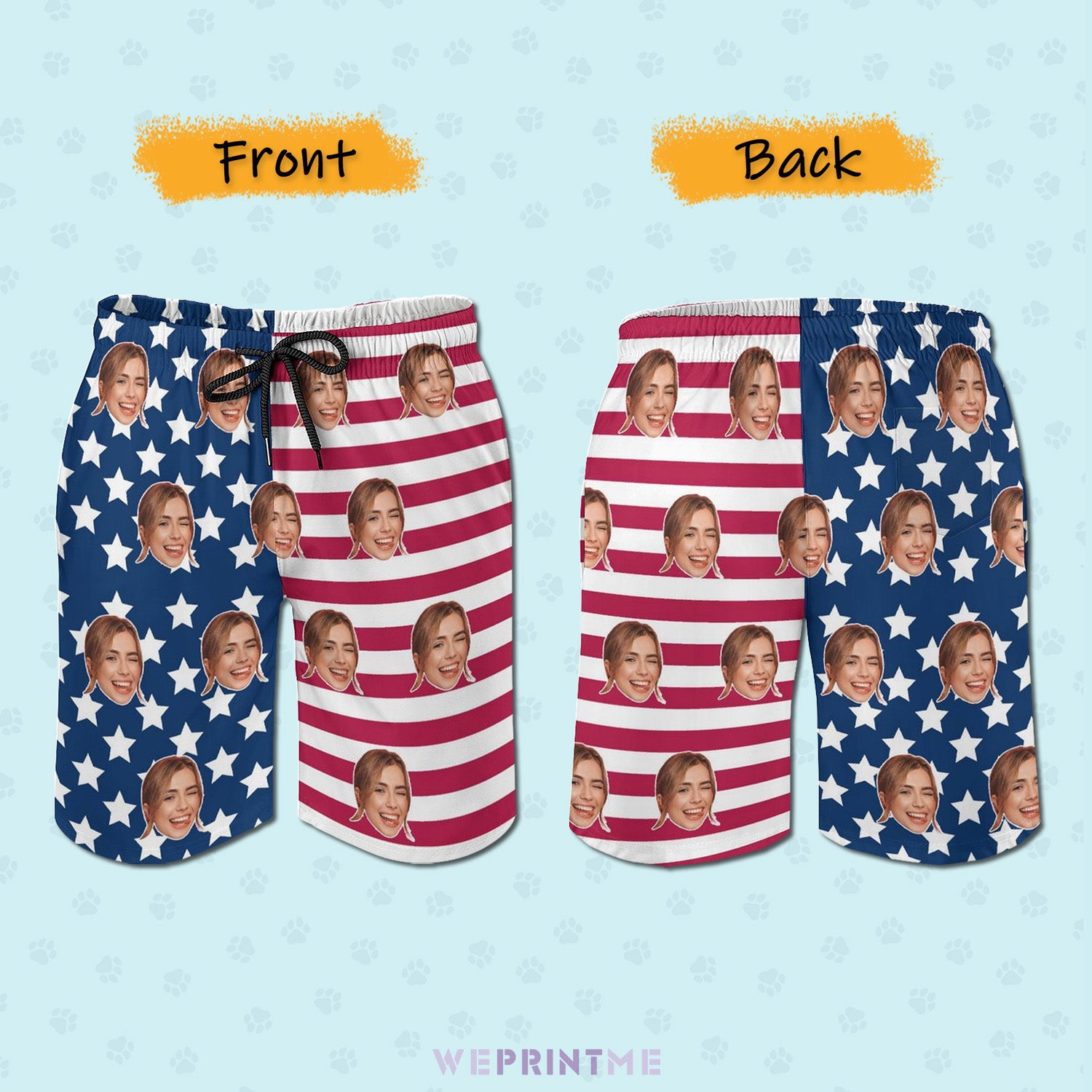 Custom Faces Flag Men's Shorts Shorts-WEPRINTME-2